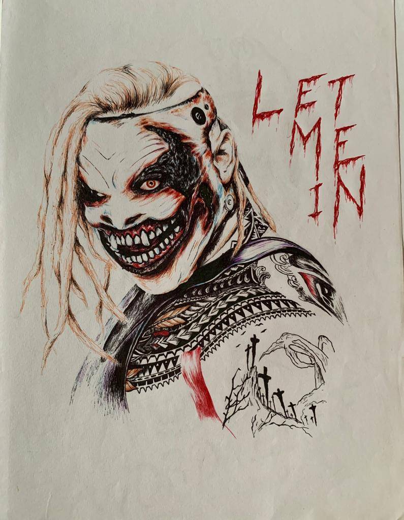 Wwe the fiend pen drawing by udaramadhushan on