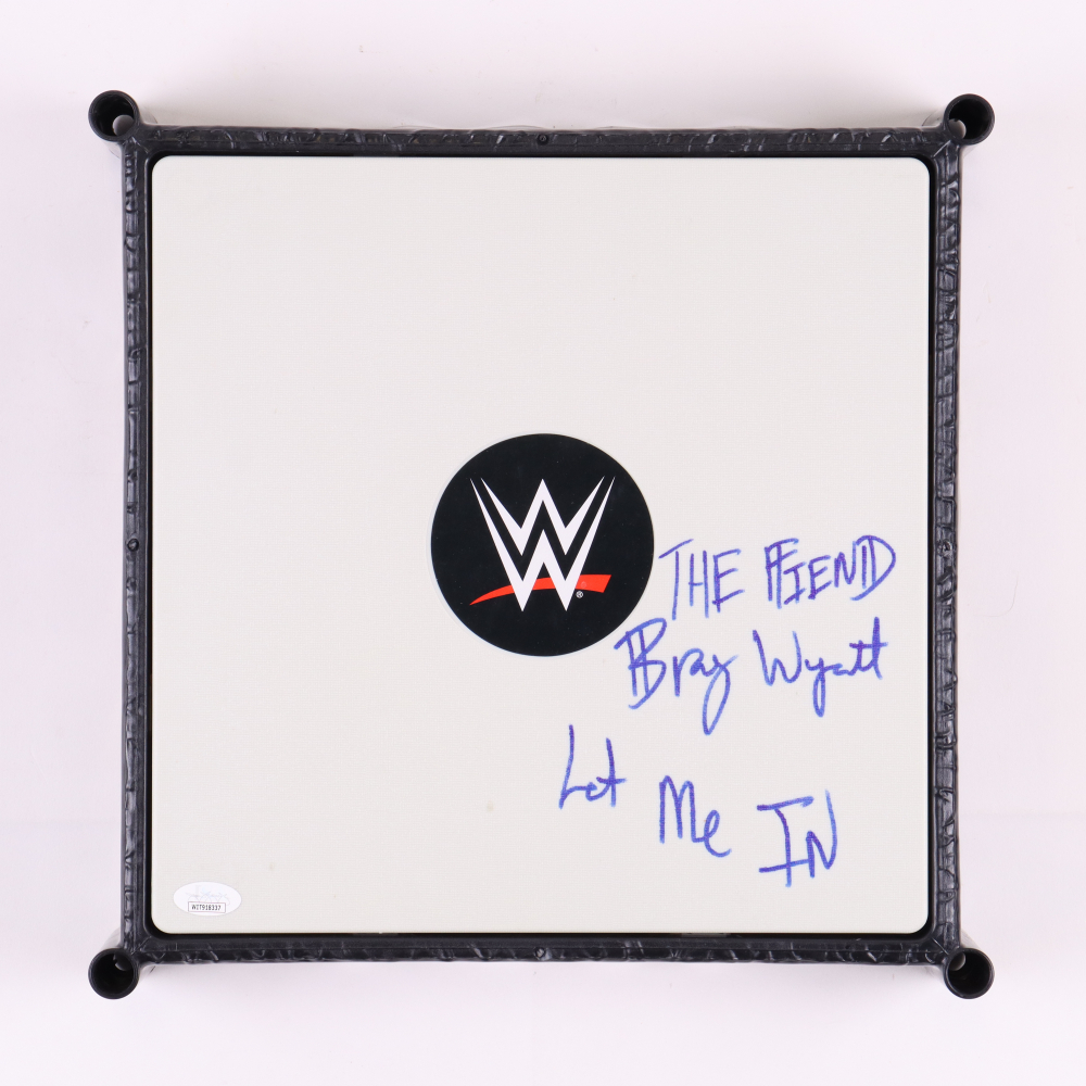 Bray wyatt signed wwe action figure wrestling ring inscribed the fiend let me in jsa pristine auction