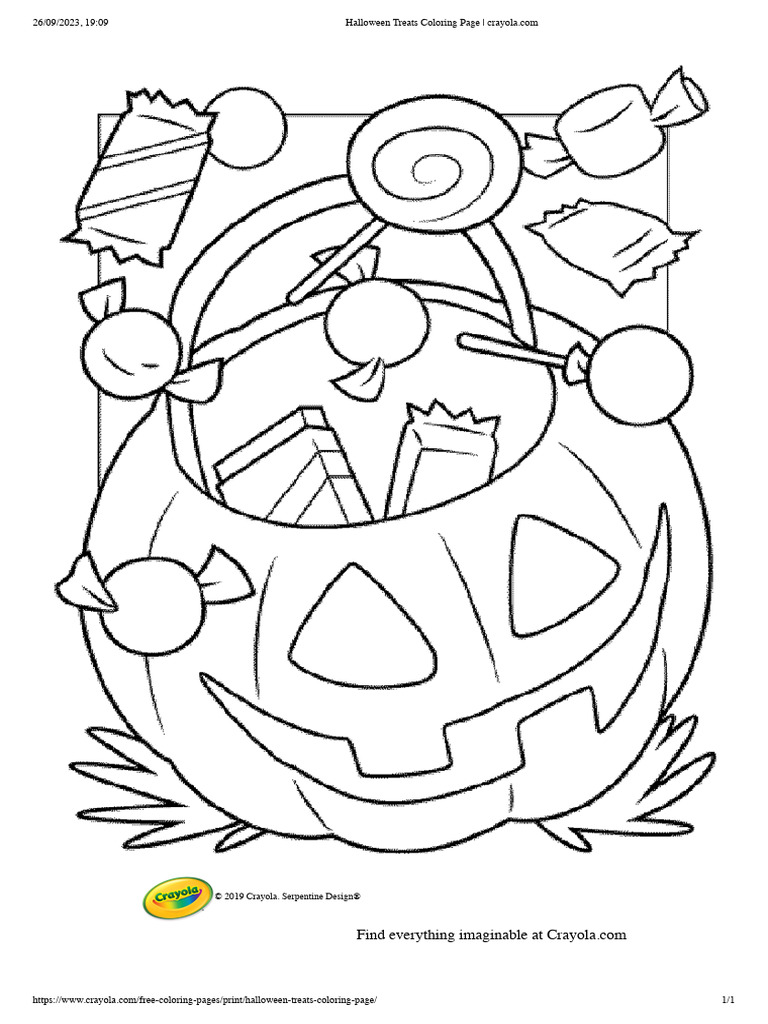 Halloween treats coloring page pdf