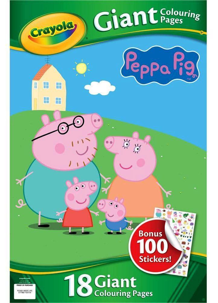 Crayola peppa pig giant colouring pages with stickers â