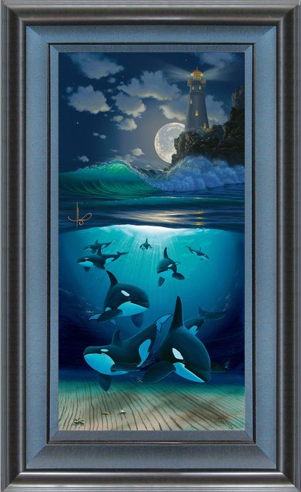 Guiding light wyland art sea life art seascape artists