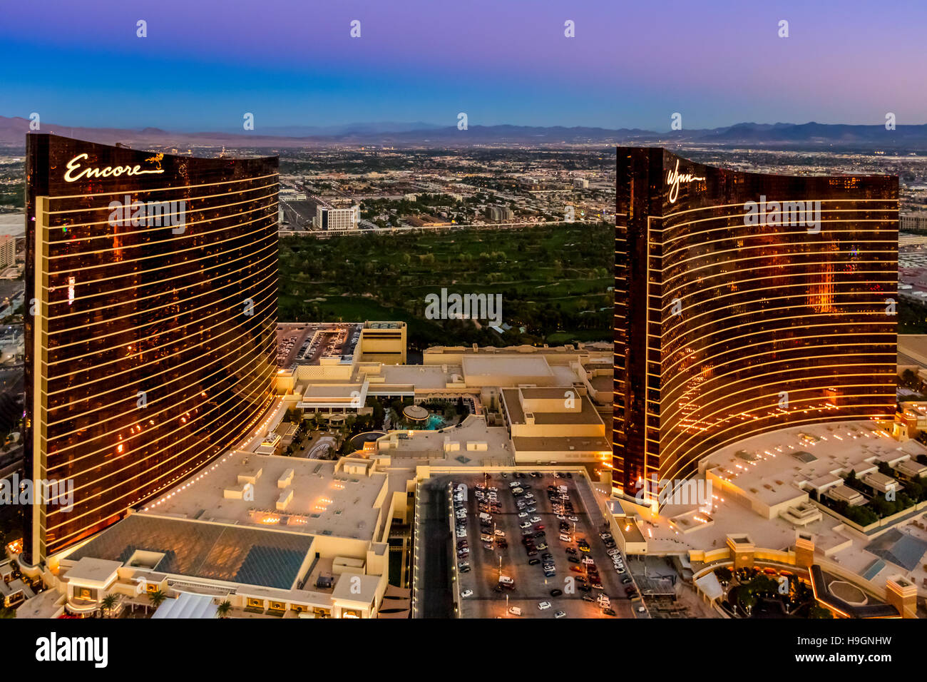 Wynn casino las vegas aerial hi