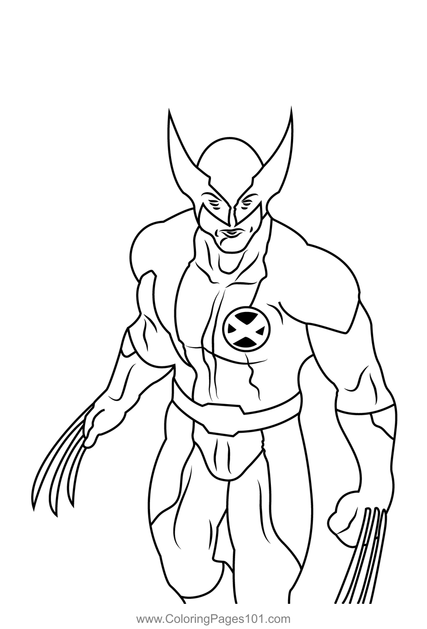 Wolverine the x man coloring page for kids