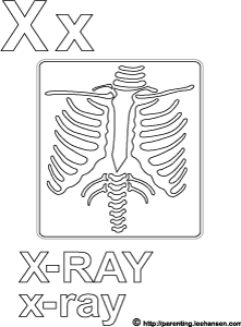 Letter x alphabet coloring page x