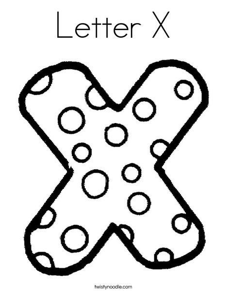 Letter x coloring page