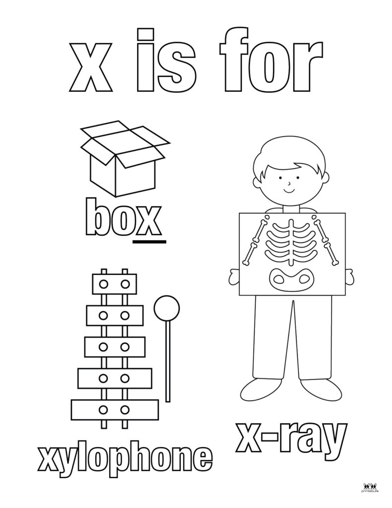 Letter x coloring pages