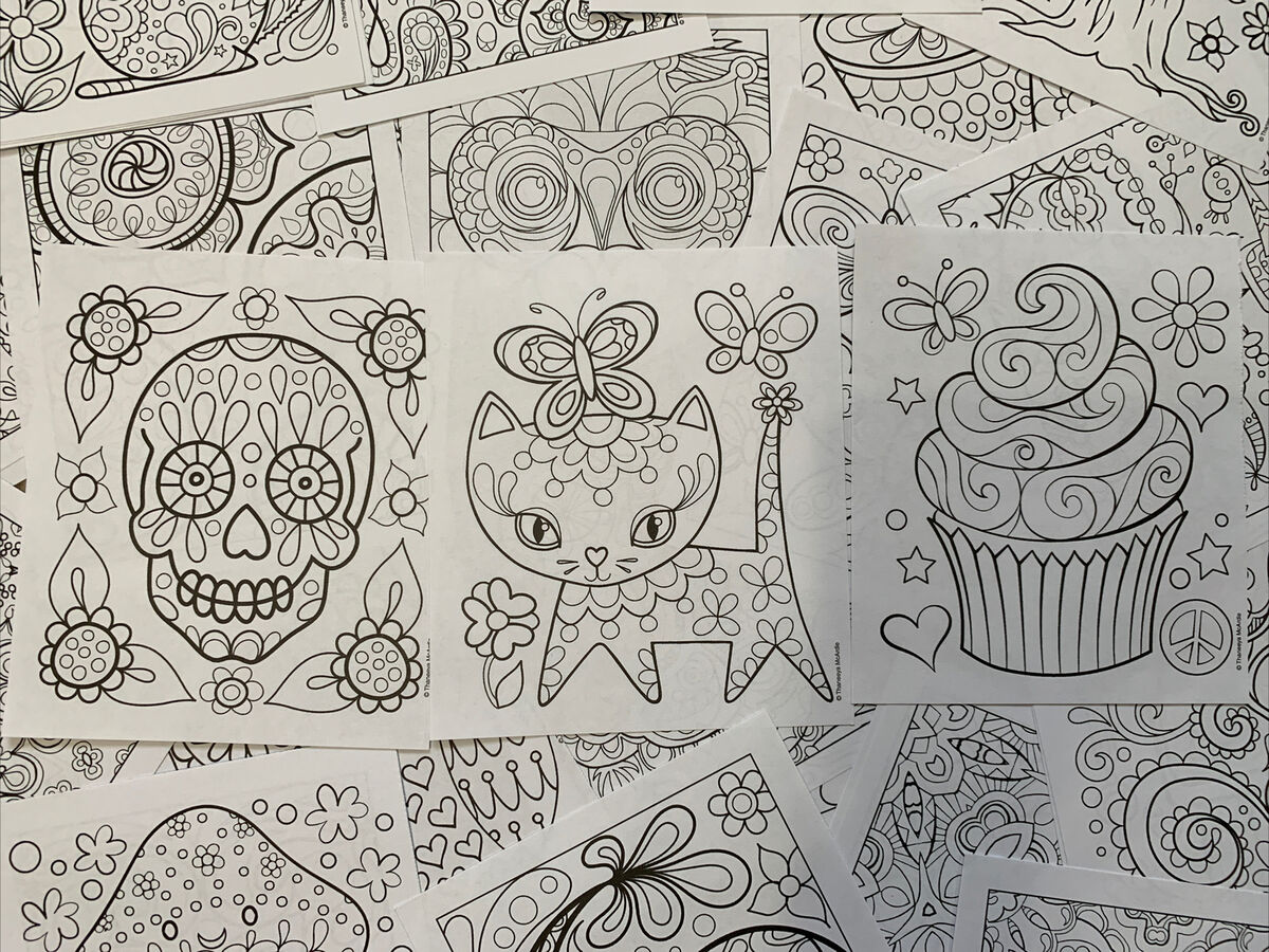 Random mini coloring pages sheets art various designs x new