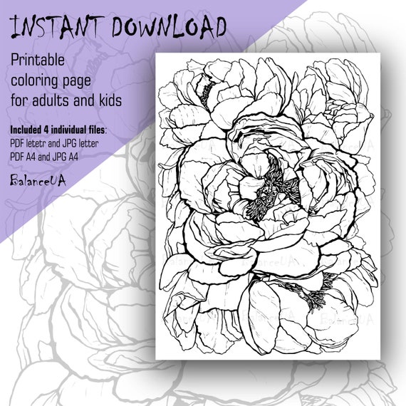 Printable coloring page floral coloring page x and a coloring sheets for adult and kids instant download pcp