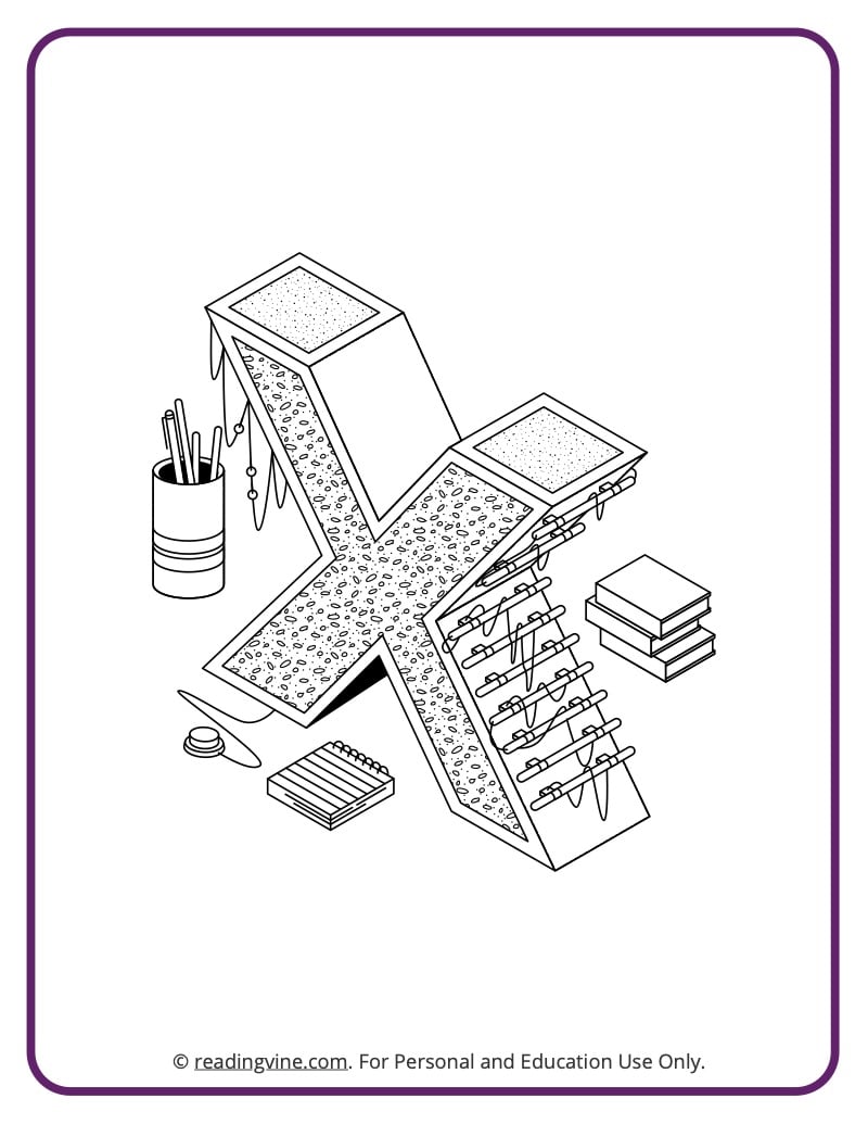 Letter x coloring pages