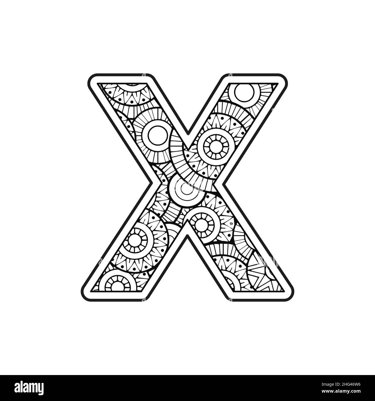 Letter x coloring pages cut out stock images pictures