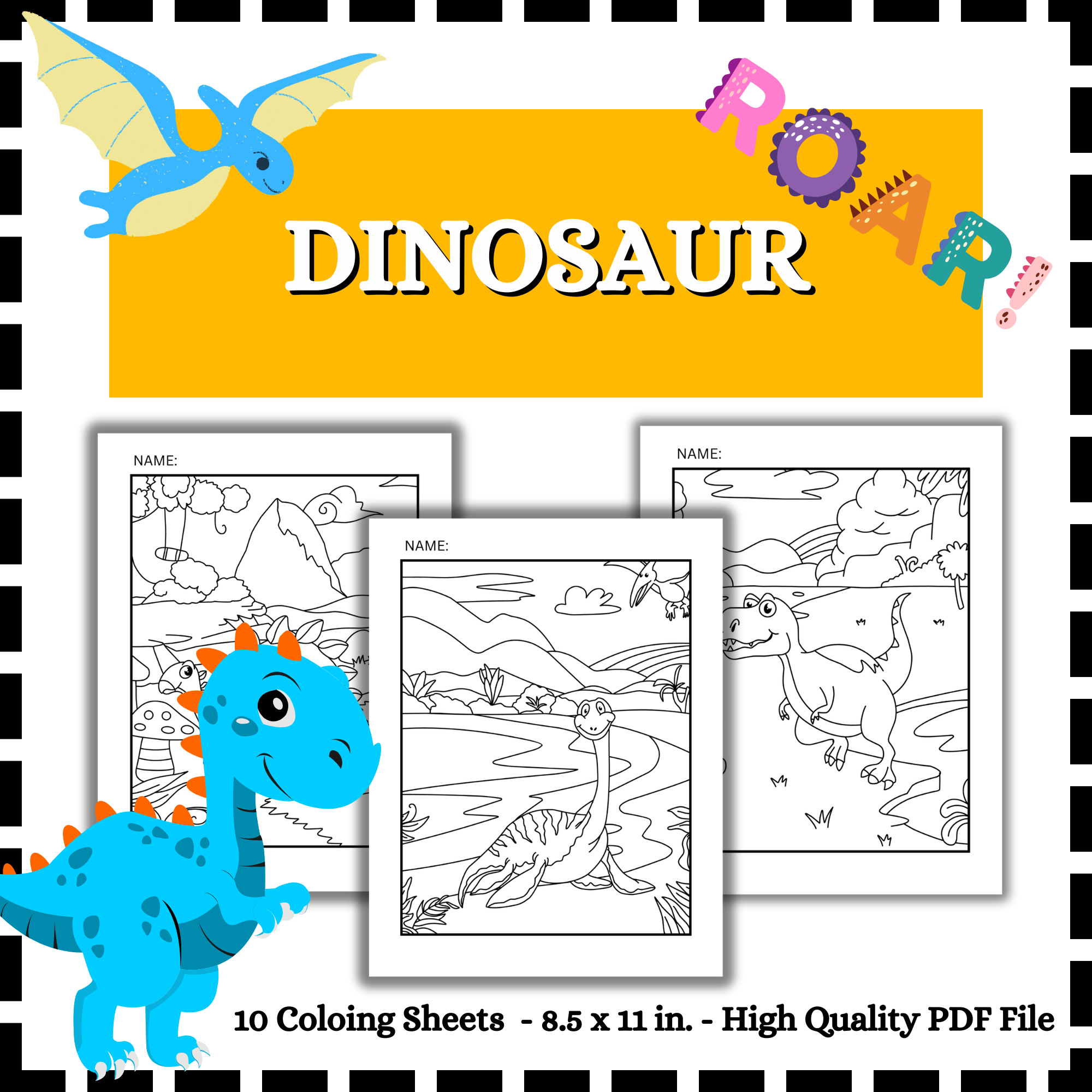 Dinosaur coloring sheets