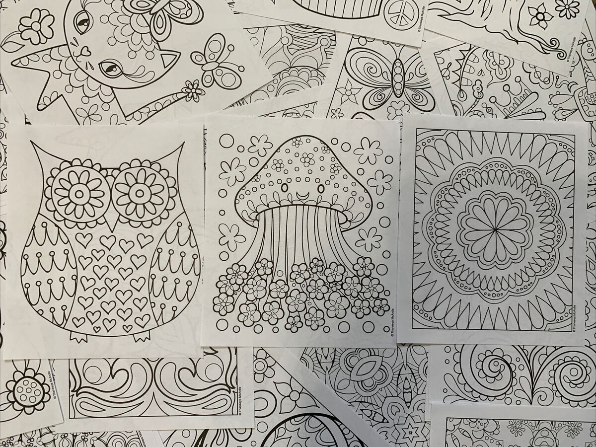 Random mini coloring pages sheets art various designs x new