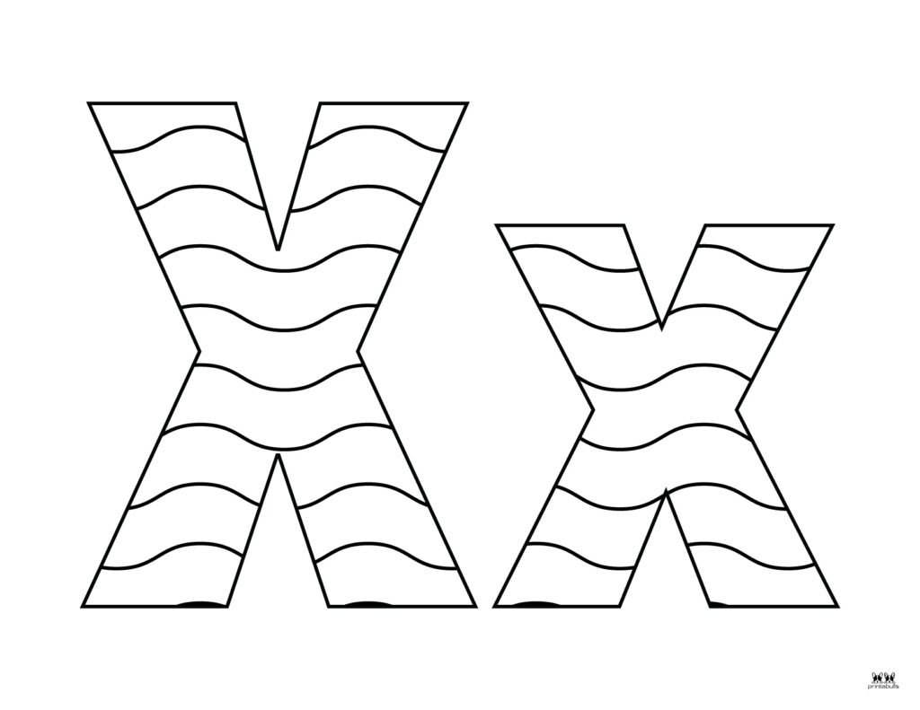 Letter x coloring pages