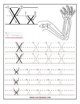 Printable letter x tracing worksheets for preschool