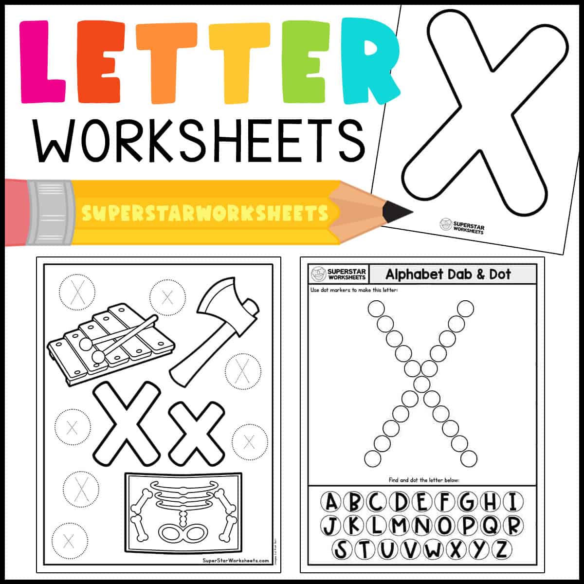 Letter x worksheets