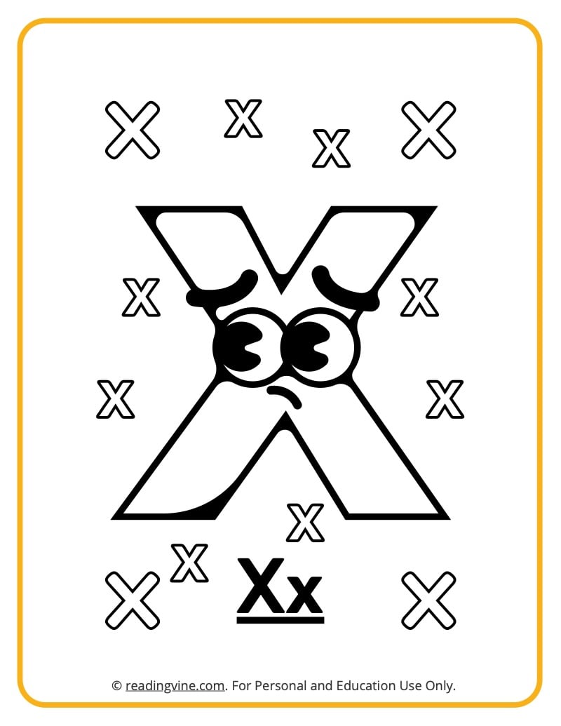 Letter x coloring pages