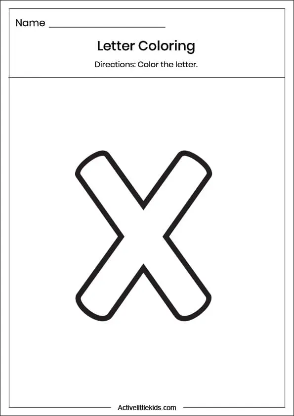 Free letter x worksheets for kindergarten