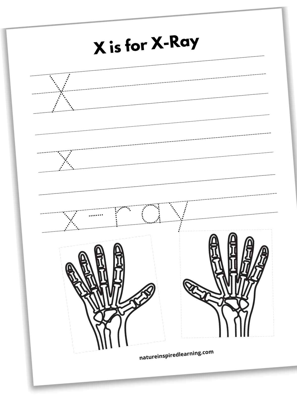 Letter x tracing worksheets