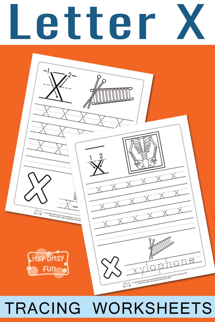 Letter x tracing worksheets