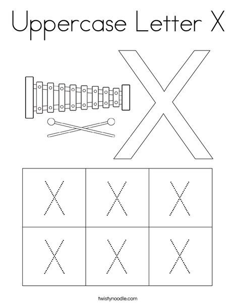 Uppercase letter x coloring page