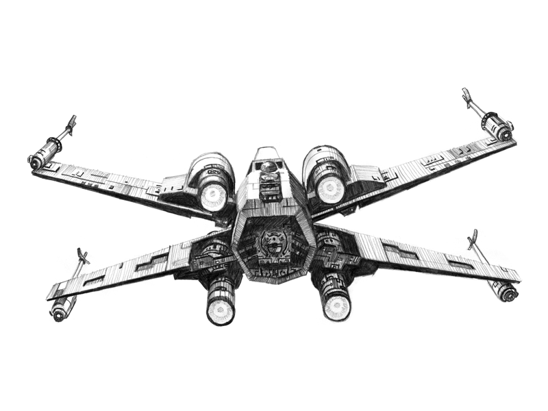 X wing illustration by patricio juarez on