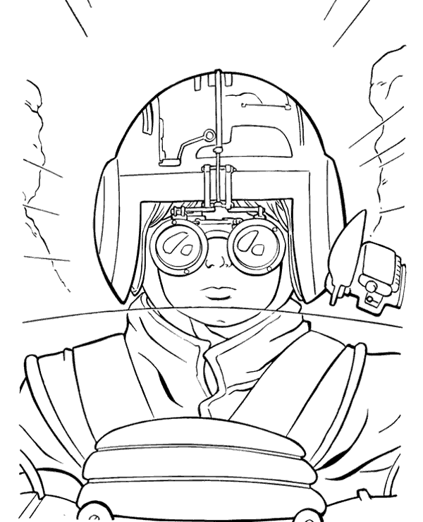 Star wars pilot coloring page