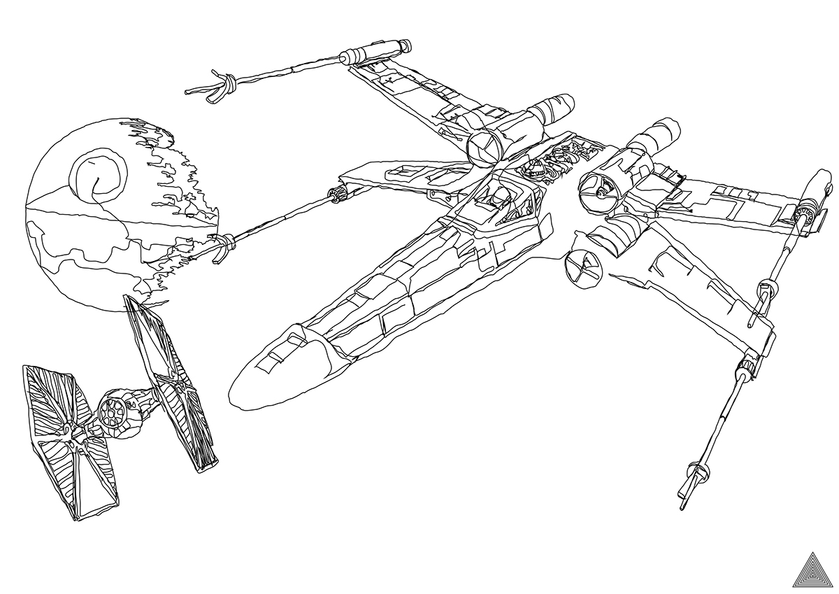 Star wars continuous line illustrations