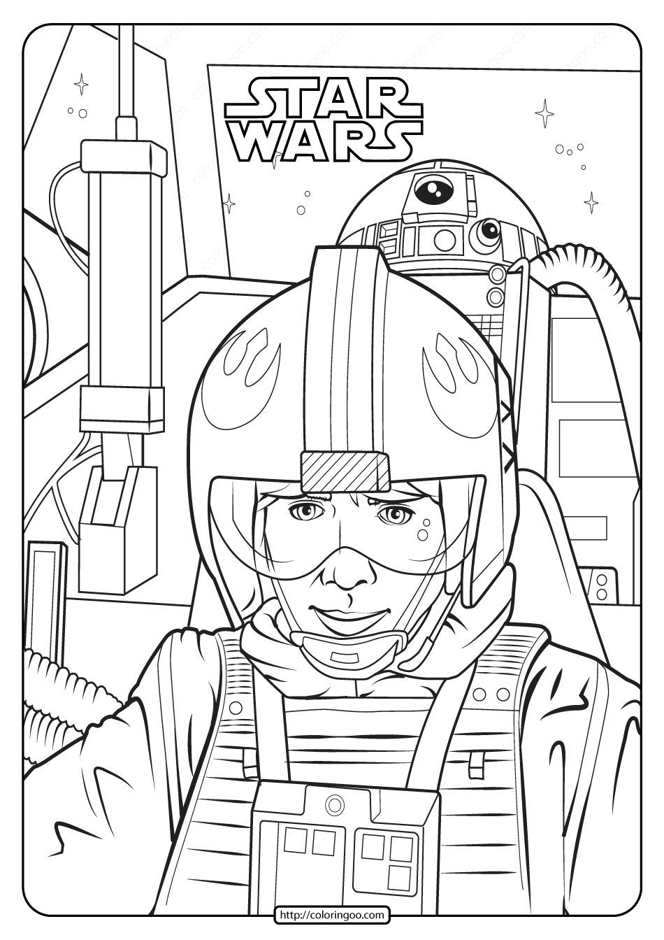 Printable star wars luke skywalker coloring pages