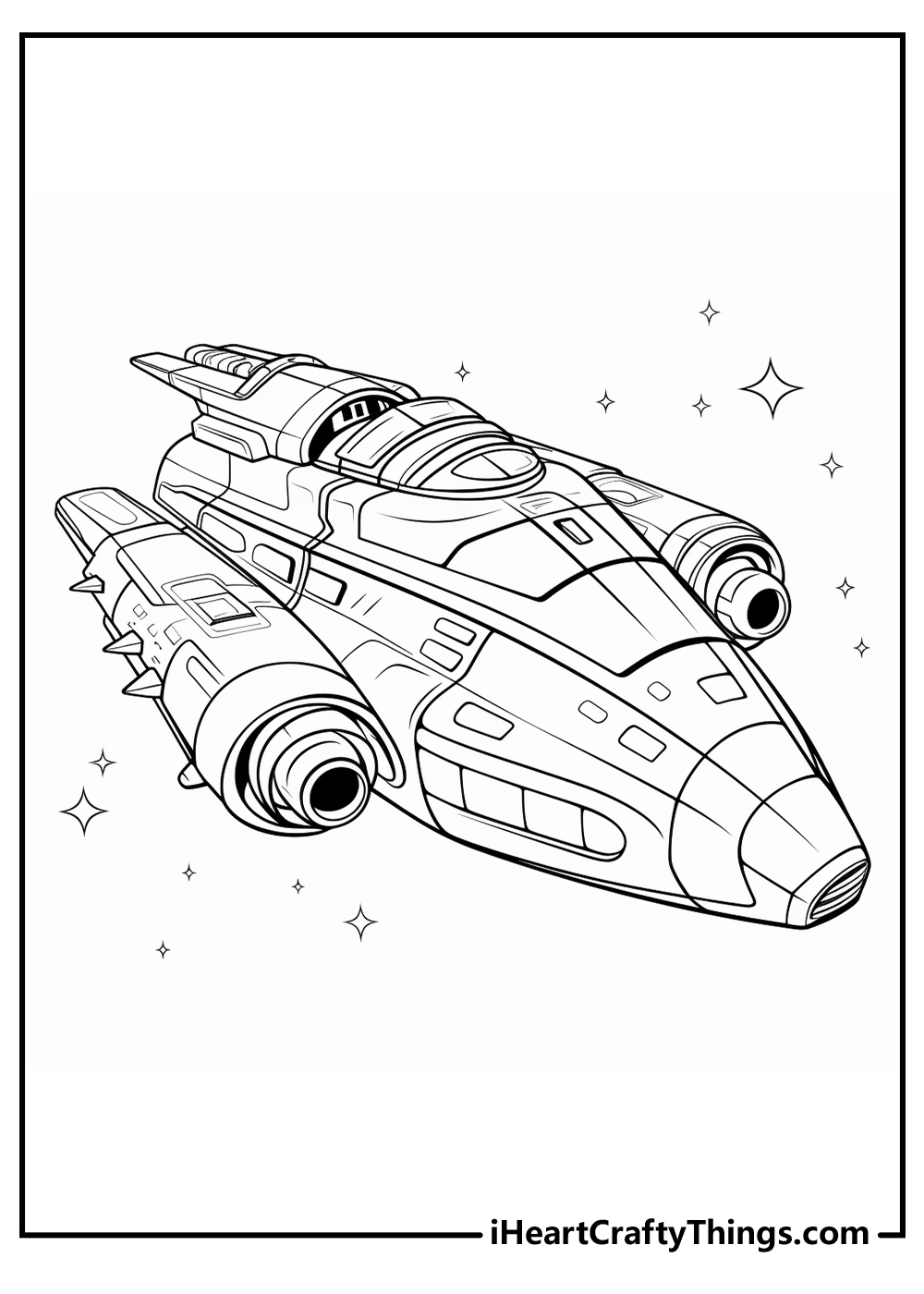 Spaceship coloring pages free printables