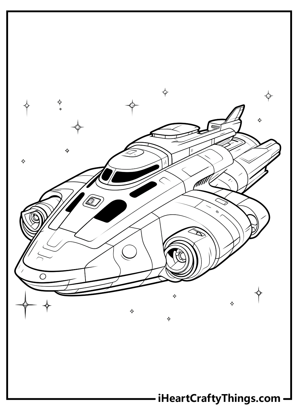 Spaceship coloring pages free printables