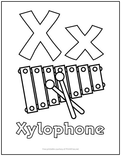 Alphabet letter âxâ coloring page print it free