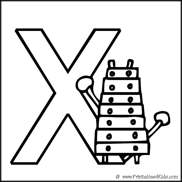 Alphabet coloring page letter x xylophone â printables for kids â free word search puzzles coloring pages and other activities