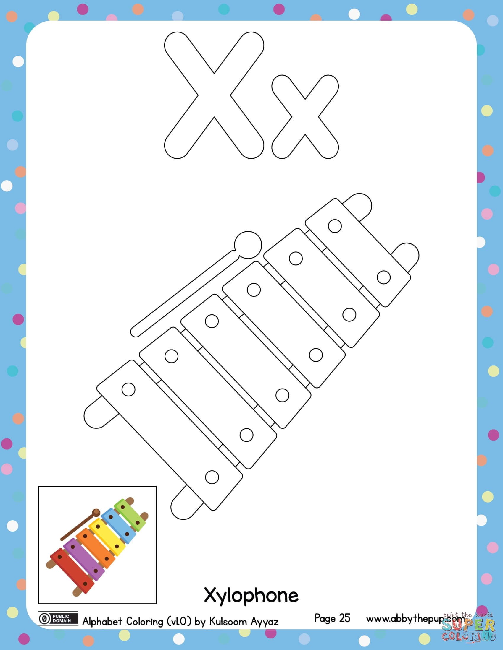 X is for xylophone coloring page free printable coloring pages