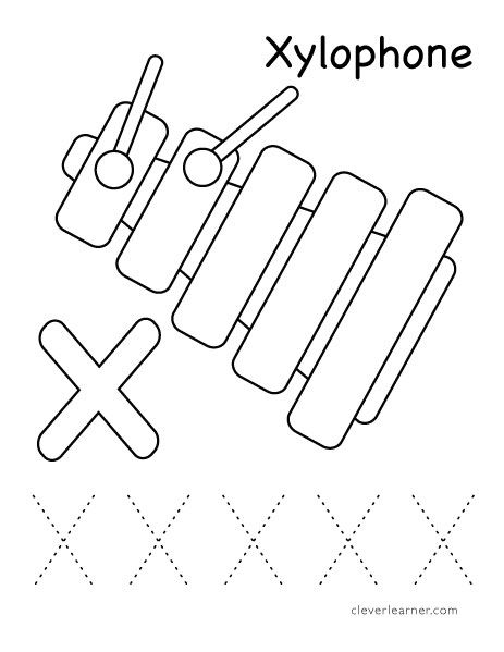 X is for xylophone color activity for preschool preschool letters kindergarten worksheets printable preschool worksheets