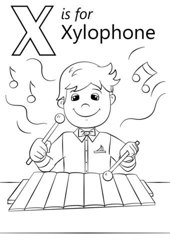 Letter x is for xylophone coloring page from letter x category select from printable craftsâ alphabet coloring pages abc coloring pages alphabet coloring