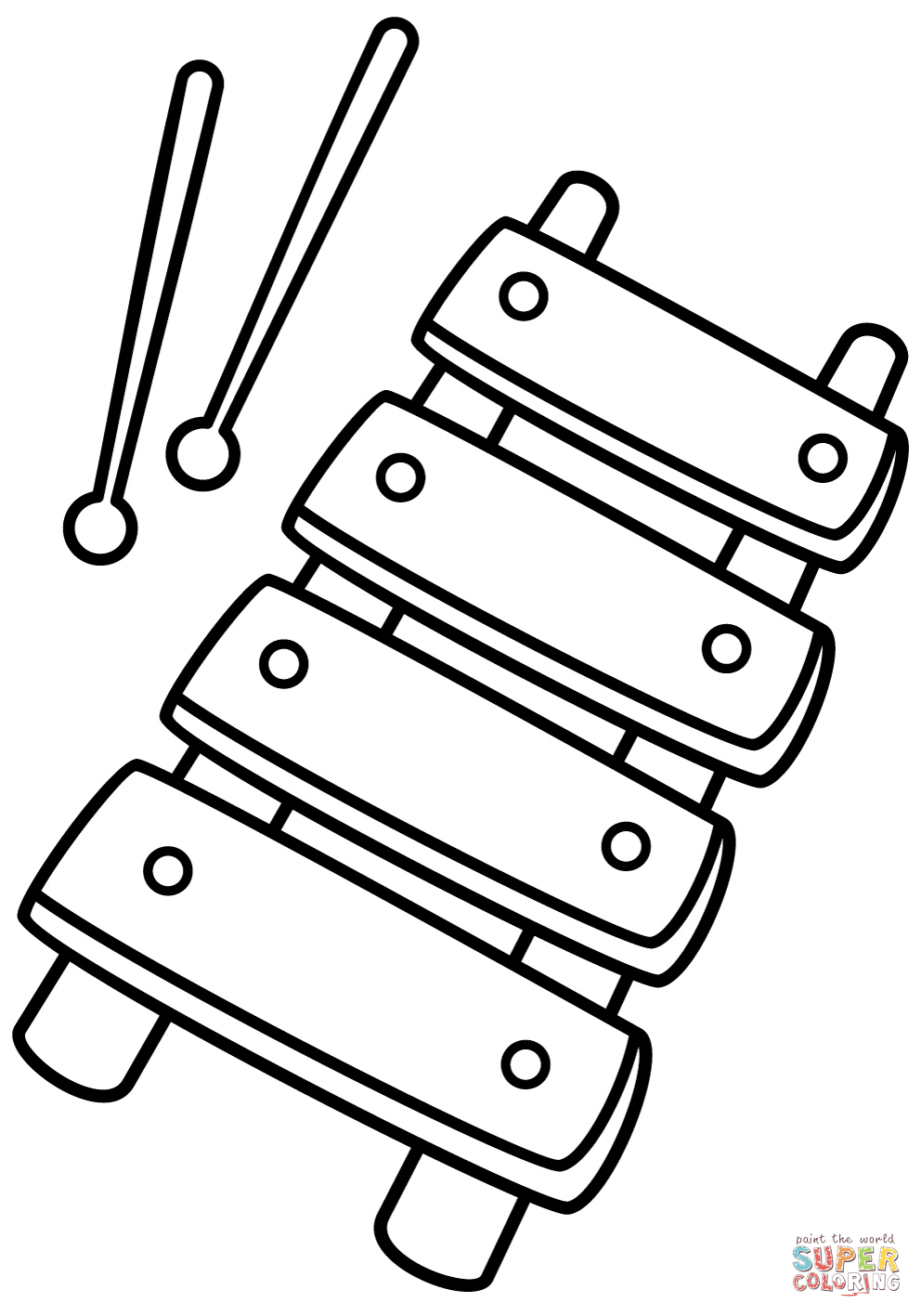 Xylophone coloring page free printable coloring pages