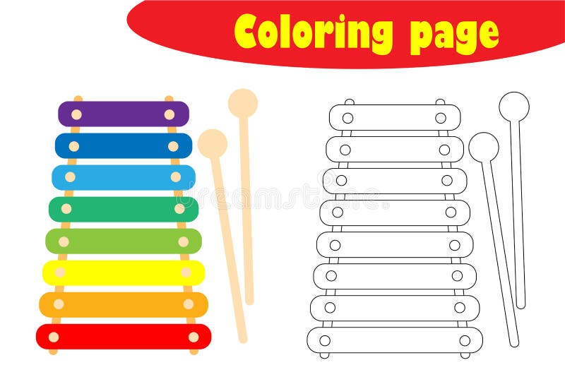 Xylophone coloring page stock illustrations â xylophone coloring page stock illustrations vectors clipart