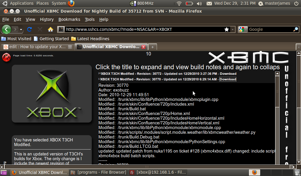 Upgrade your xbmc dashboard to the most current build of xbmc steps