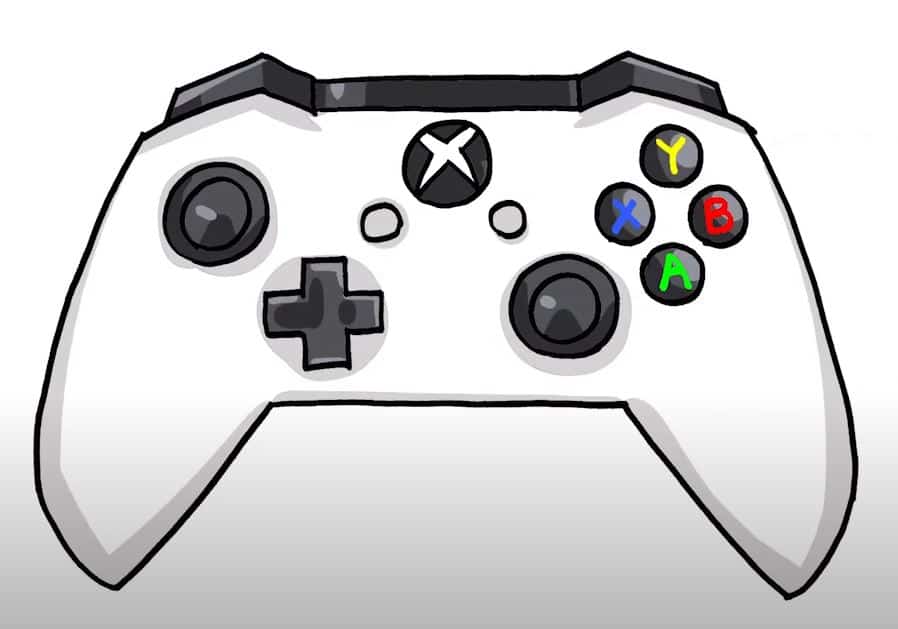 How to draw a xbox controller step by step