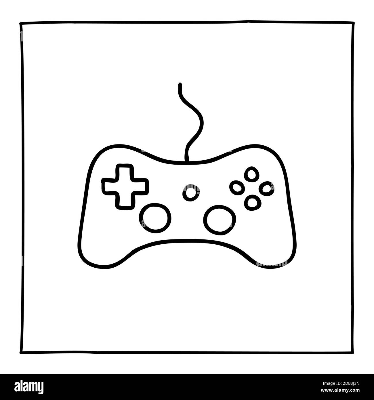 Video game controller sketch black and white stock photos images