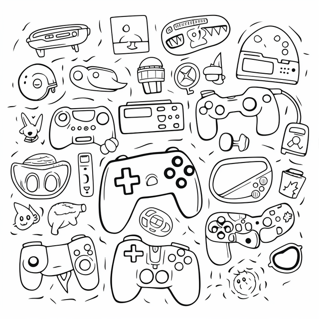 Video game controller coloring page outline sketch drawing vector wing drawing ring drawing controller drawing png and vector with transparent background for free download