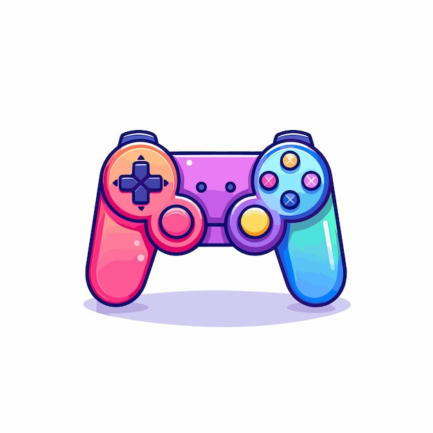 Premium vector a colorful game controller with a pink and blue color