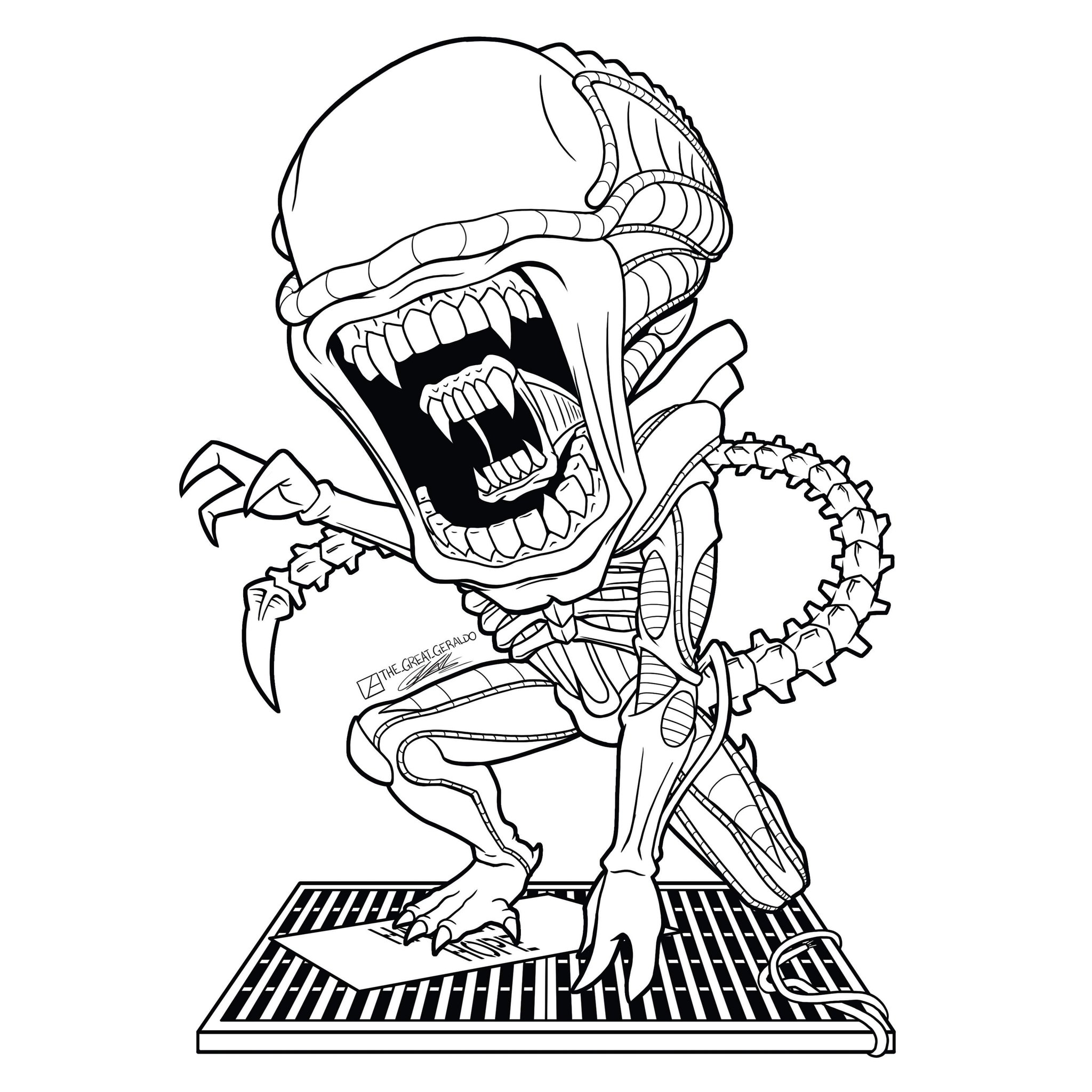 Gerry vail on x inktober day teeth featuring a xenomorph from the alien franchise inktober inktober chibiart chibi chibidrawing drawing art digitalart cute alien aliens xenomorph alienvspredator illustrations