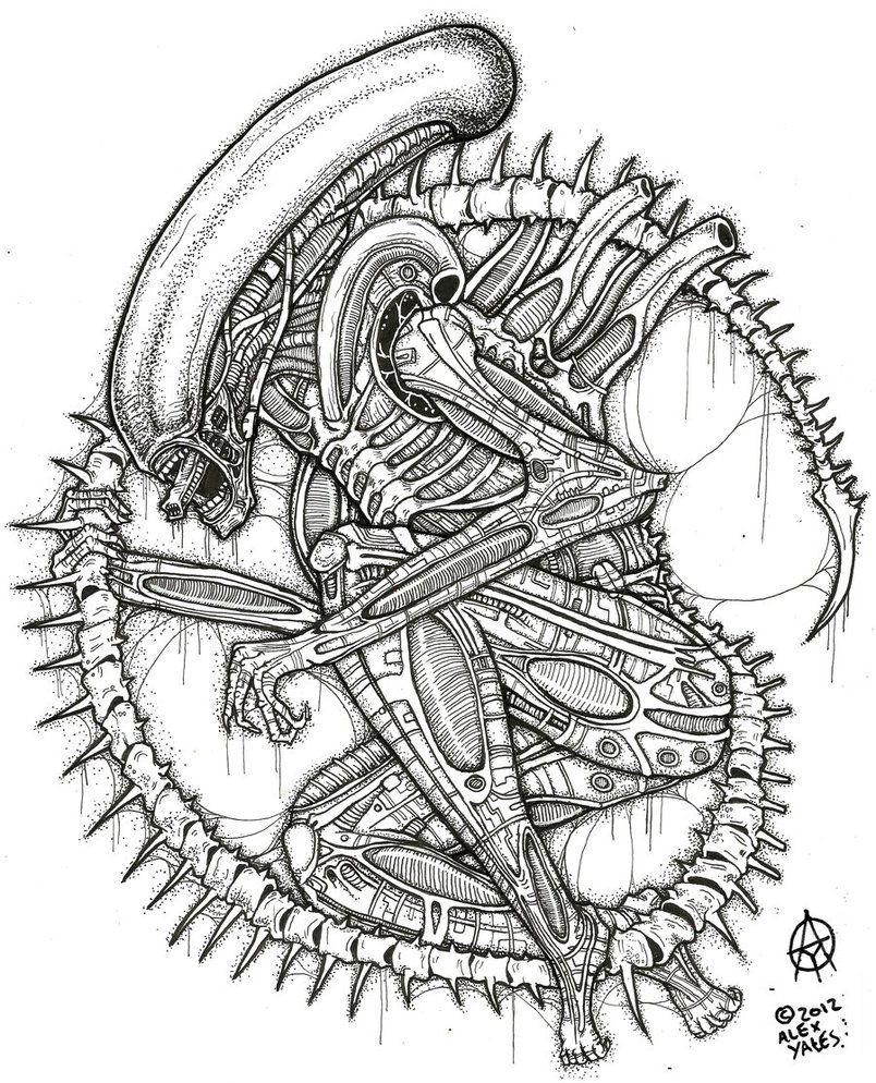 Browsing deviantart space coloring pages alien drawings xenomorph