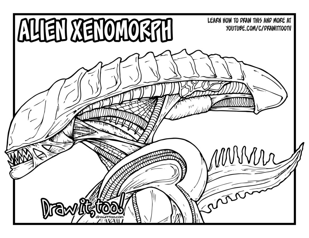 Alien xenomorph alien movie franchise drawing tutorial