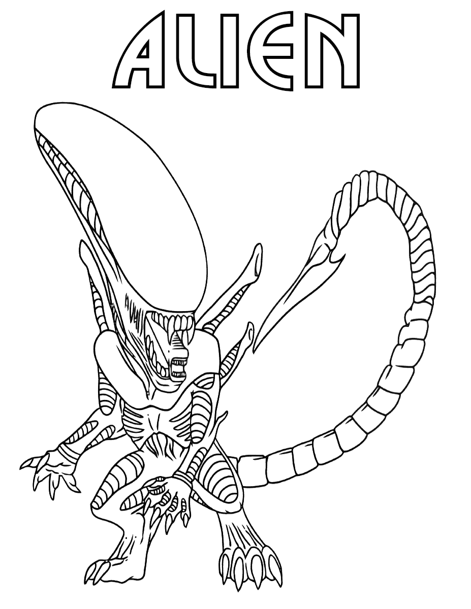 Alien coloring pages printable for free download