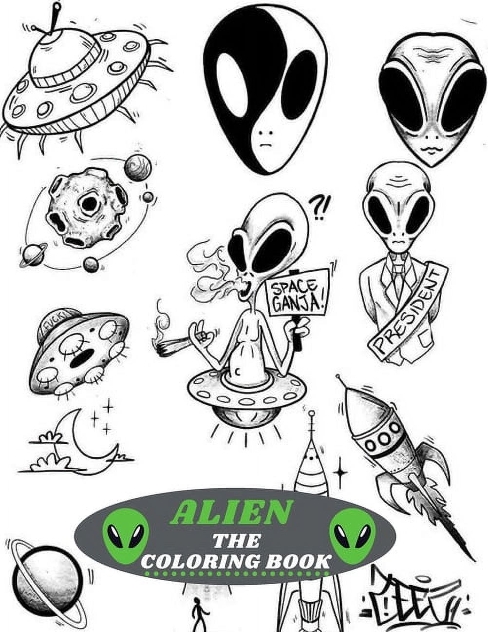 Alien the coloring book amazing kids coloring book with fun easy and relaxing coloring pages alien inspired scenes and designs for stress paperback