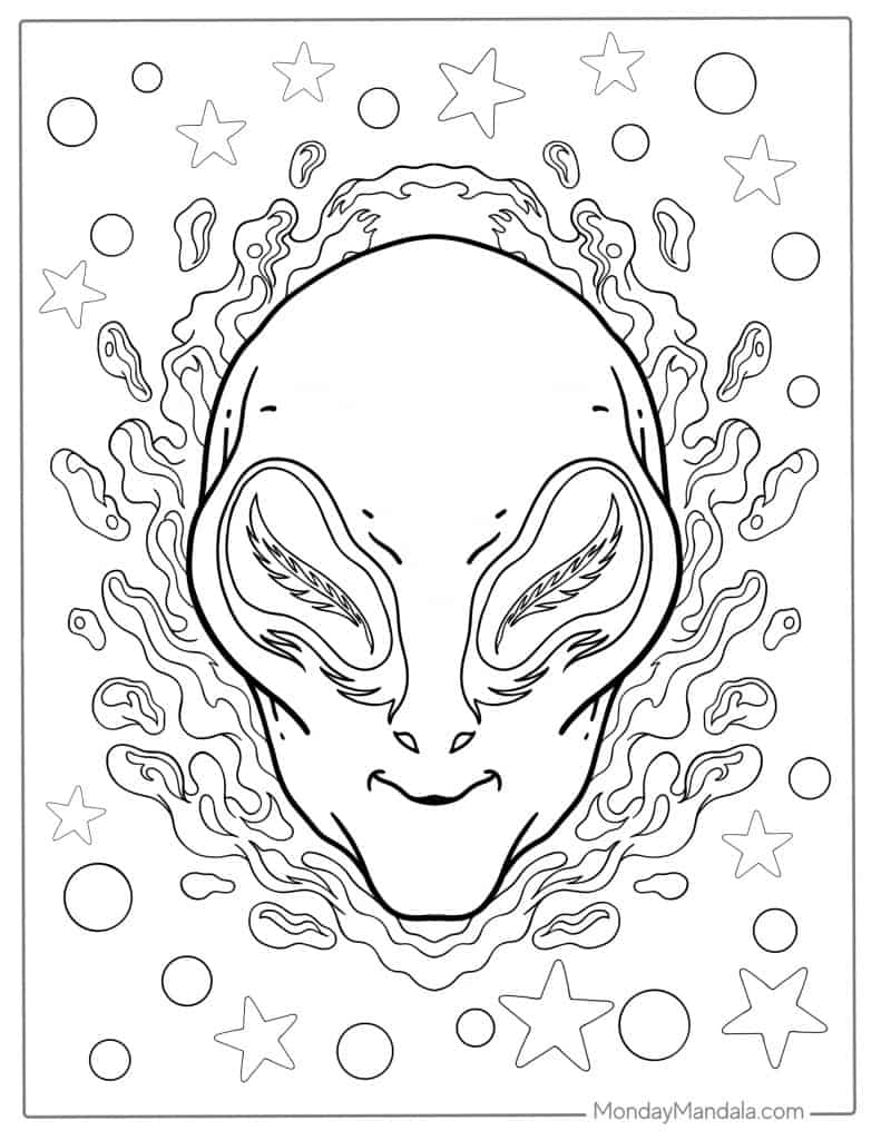 Alien coloring pages free pdf printables