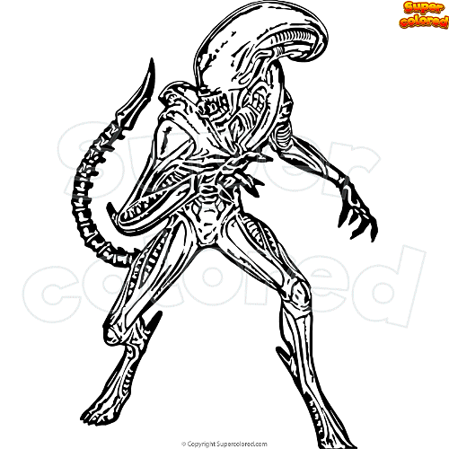 Coloring page fortnite xenomorph