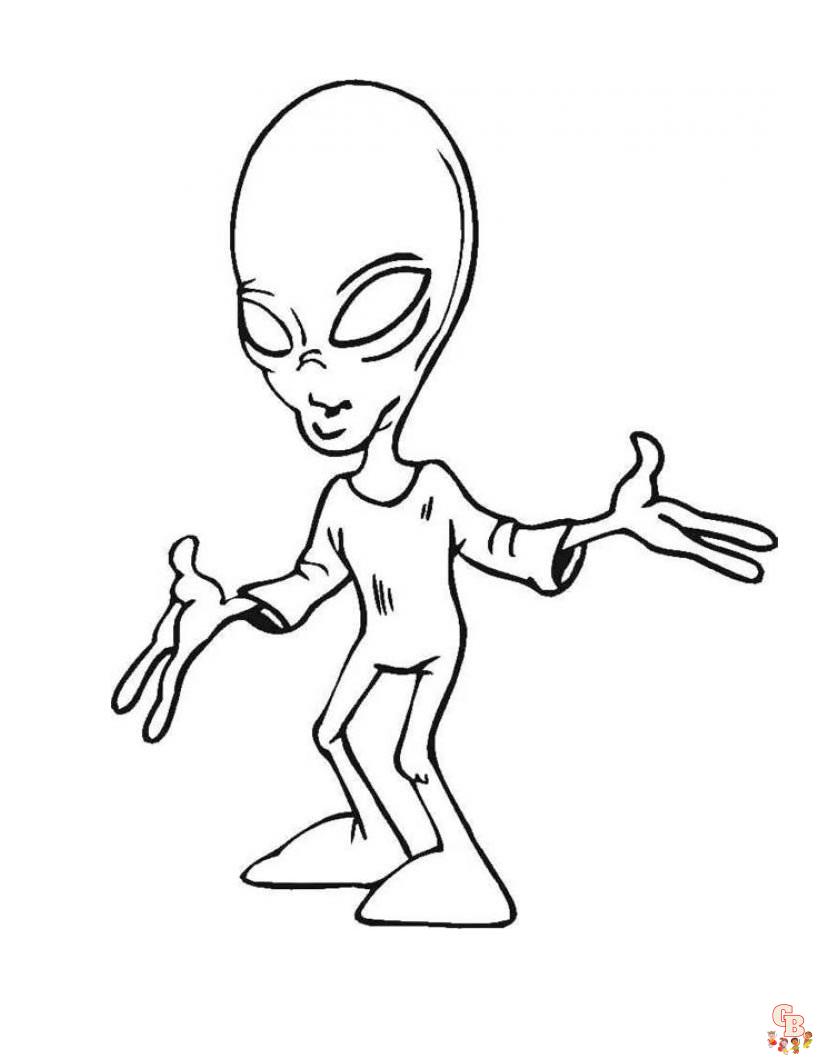 Explore the universe with aliens coloring pages